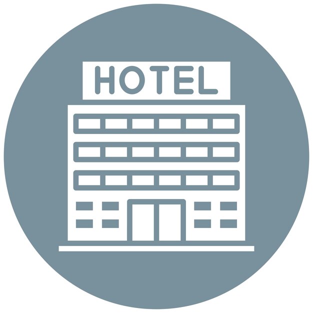 Ikona wektora hotelu może być używana do zestawu ikon Beach Resort