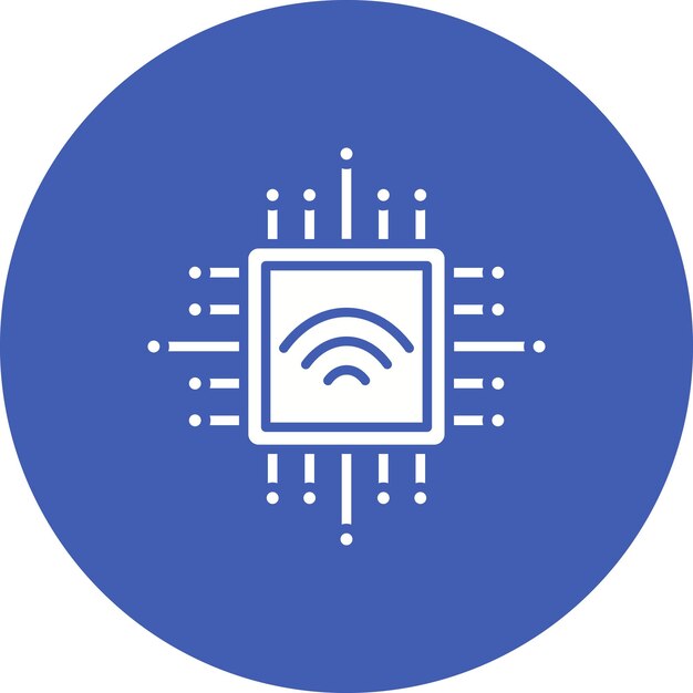 Ikona wektora inteligentnego chipa może być używana do zestawu ikon inteligentnego domu