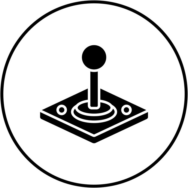 Ikona wektora joysticka może być używana do zestawu ikon komputera i sprzętu