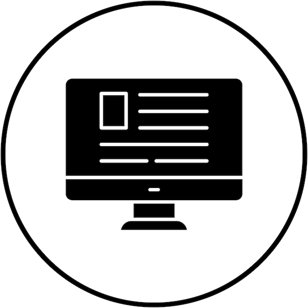 Ikona wektora komputera może być używana do zestawu ikon wiadomości i mediów