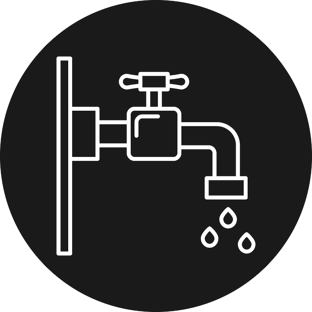 Plik wektorowy ikona wektora kranu wodnego może być używana do zestawu ikon rutynowej higieny