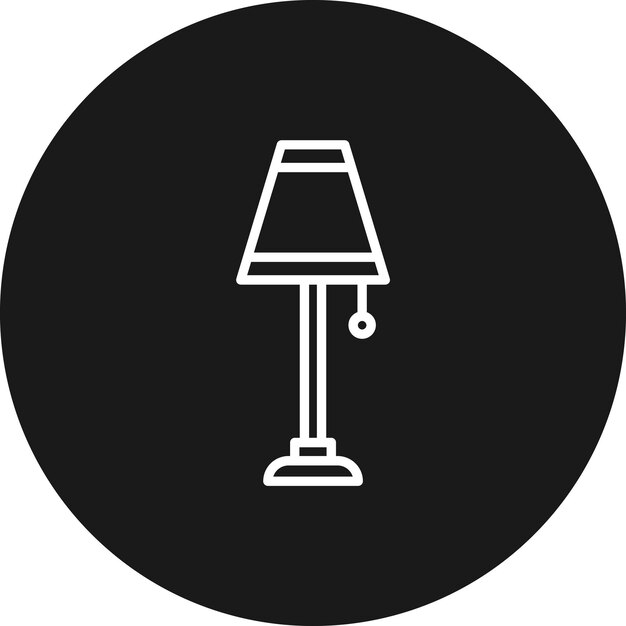 Ikona wektora lampy biurowej może być używana do zestawu ikon biurowych artykułów biurowych