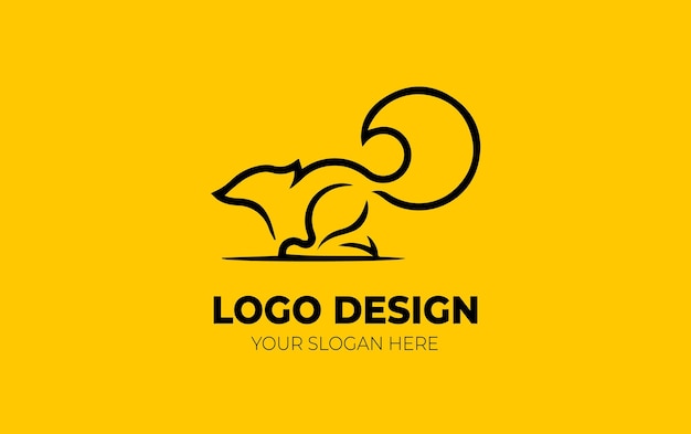 Plik wektorowy ikona wektora liniowego logo zwierzęcia i minimalistyczny szablon logo