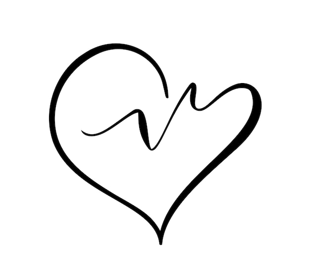 Ikona wektora logo serca i bicia serca Odosobniony nowoczesny symbol serca dla centrum medycznego kardiologii