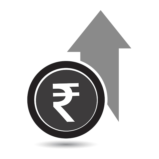 Plik wektorowy ikona wektora monety wzrostu rupii