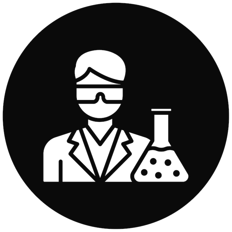 Wektor ikona wektora naukowca może być używana do zestawu ikon laboratoryjnych