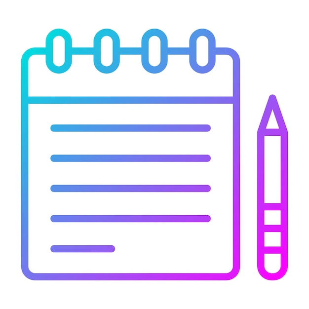Ikona wektora notebooka może być używana do zestawu ikon Office Stationery