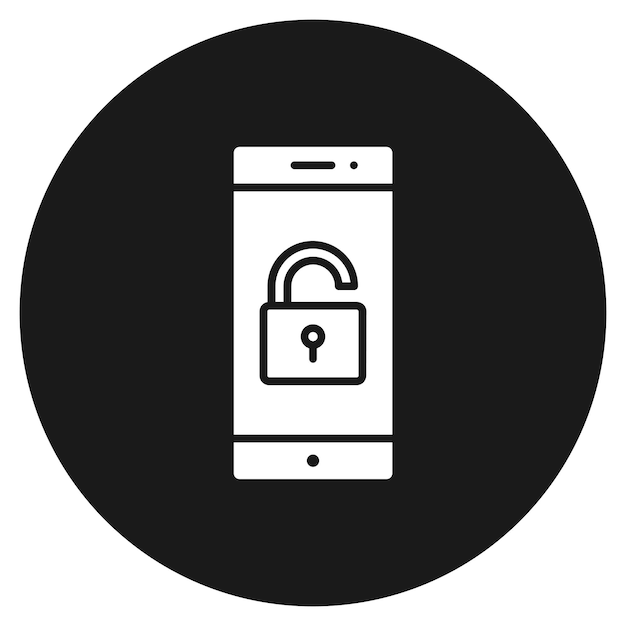 Ikona wektora odblokowania mobilnego może być używana do zestawu ikon ochrony i bezpieczeństwa