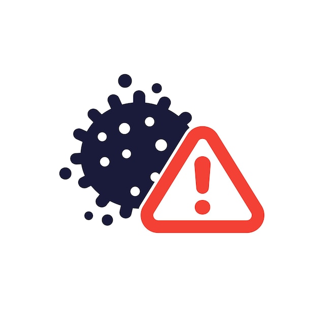 Plik wektorowy ikona wektora ostrzeżenia o wirusie na białym