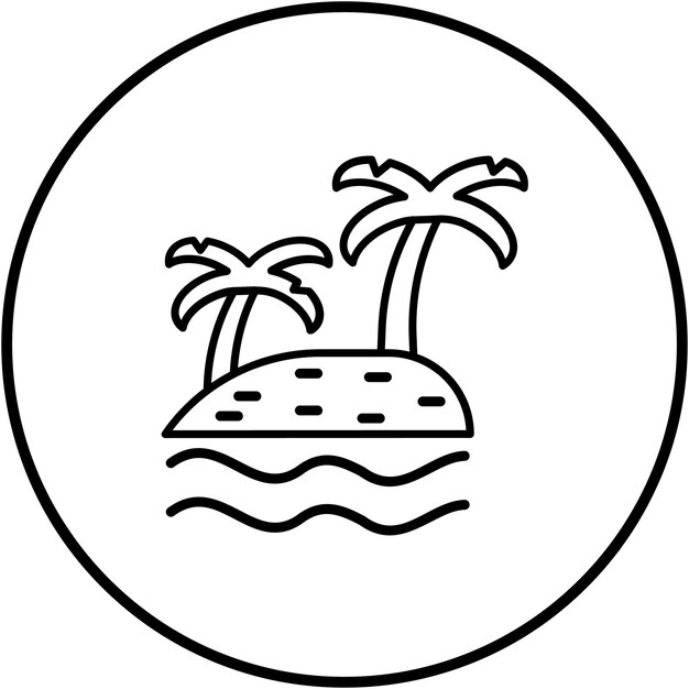 Ikona wektora Palm Island może być używana do zestawu ikon w Dubaju