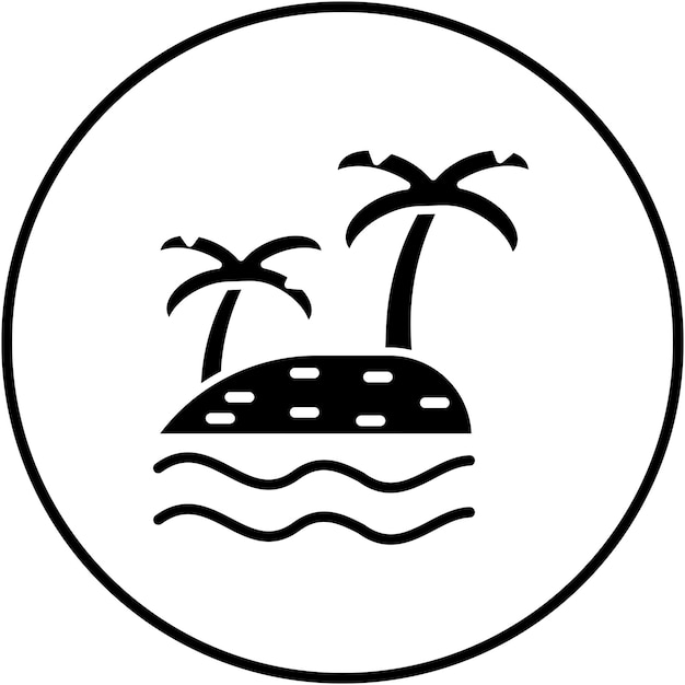 Ikona wektora Palm Island może być używana do zestawu ikon w Dubaju