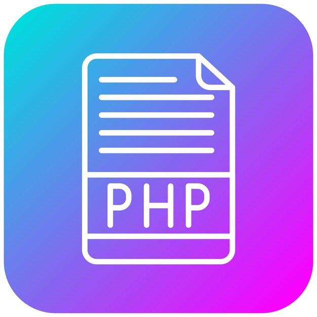 Ikona wektora pliku Php może być używana do zestawu ikon programowania komputerowego
