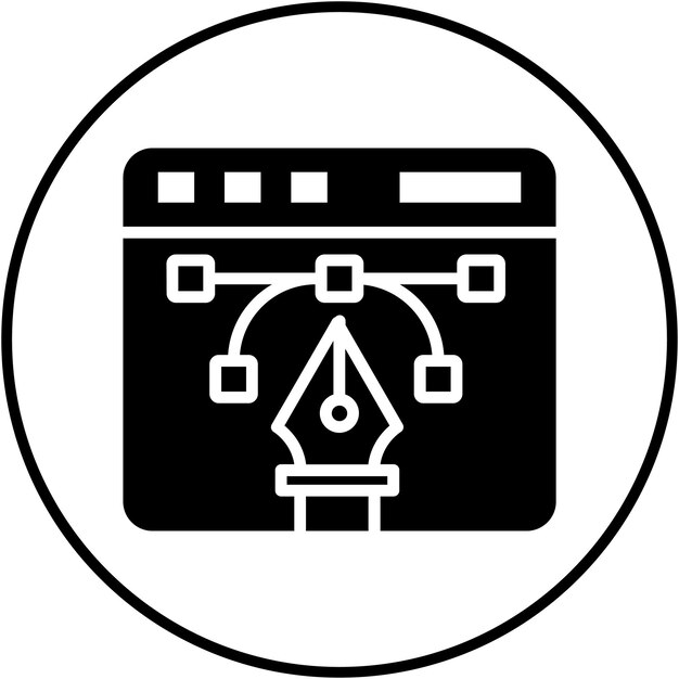 Ikona wektora projektowania interfejsu użytkownika może być używana do zestawu ikon programowania komputerowego
