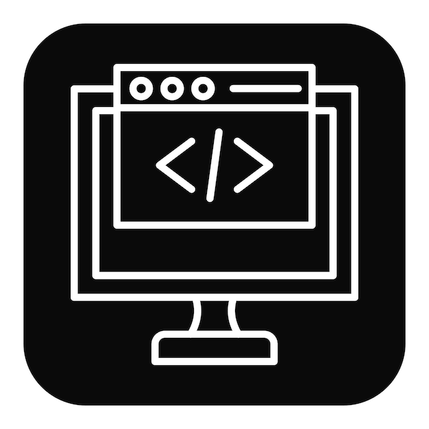 Ikona wektora rozwoju front-end może być używana dla zestawu ikon bez kodu