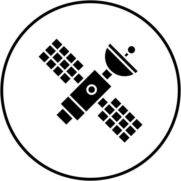 Ikona wektora satelitarnego może być używana do zestawu ikon energii jądrowej