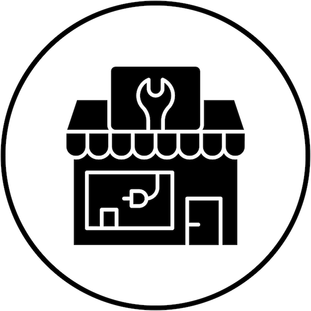 Plik wektorowy ikona wektora sklepu mechanicznego może być używana do zestawu ikon sklepów i sklepów