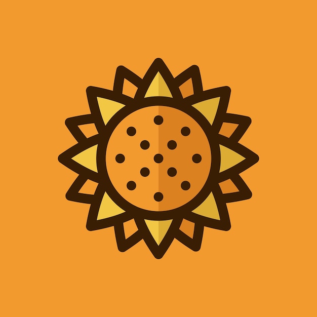 Ikona Wektora Słonecznika Kreatywne Geometryczne Projektowanie Logo Słonecznika Liniowa Ikona Słonecznika Ilustracja Wektorowa