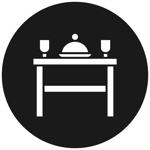 Plik wektorowy ikona wektora stołu obiadowego może być używana do zestawu ikon imprezy i uroczystości