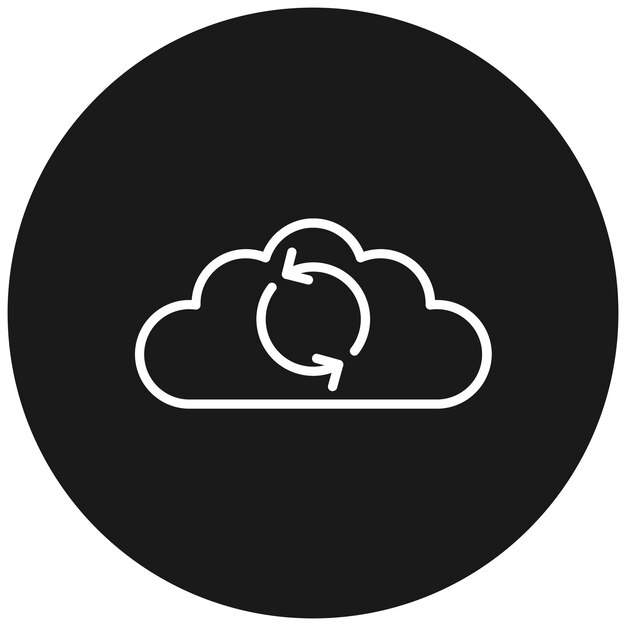 Ikona wektora synchronizacji chmury może być używana do zestawu ikon marketingu internetowego