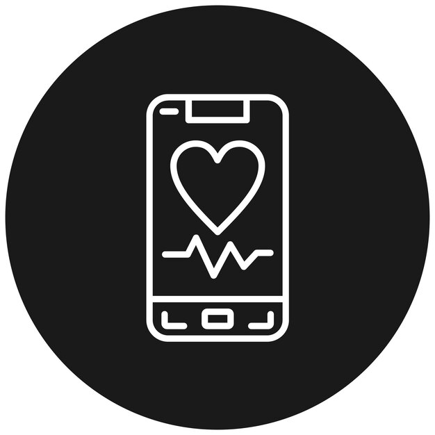 Ikona wektora tętna komórkowego może być używana do zestawu ikon aplikacji mobilnych