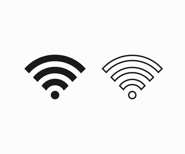 Ikona Wektora Wifi, Symbol Izolowany Na Białym Tle