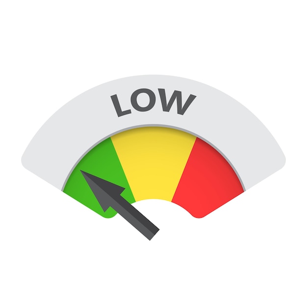 Plik wektorowy ikona wektora wskaźnika niskiego poziomu ryzyka niski poziom paliwa ilustracja na białym tle