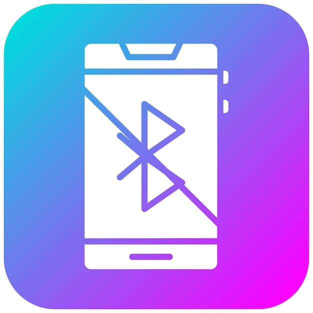 Plik wektorowy ikona wektora wyłączona przez bluetooth może być używana dla ikony mobilnego interfejsu użytkownika