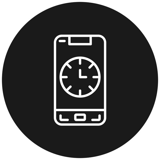 Ikona wektora zegara mobilnego może być używana do zestawu ikon aplikacji mobilnych