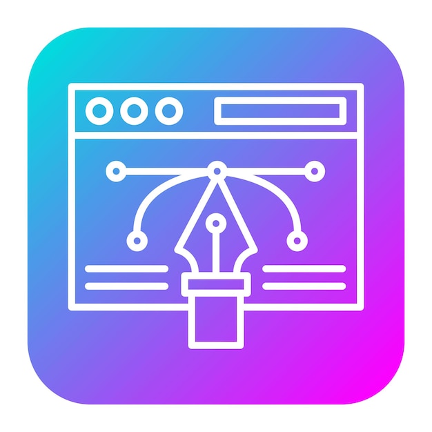 Ikona wektorowa Web Vector Design może być używana do kodowania i tworzenia ikon