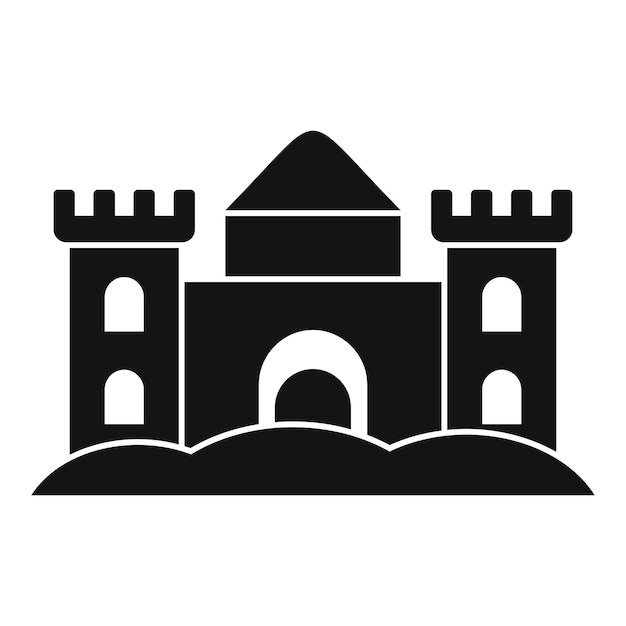 Ikona wielkiego zamku z piasku Prosta ilustracja ikony wektora wielkiego zamku z piasku do projektowania stron internetowych izolowana na białym tle