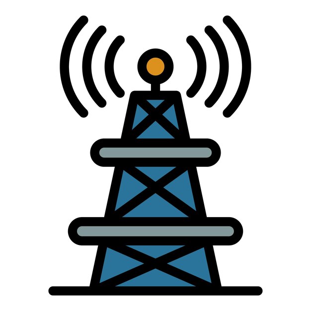Plik wektorowy ikona wieży radiowej wektorowy wektorowy ikona wieże radiowej kolor płaski odizolowany