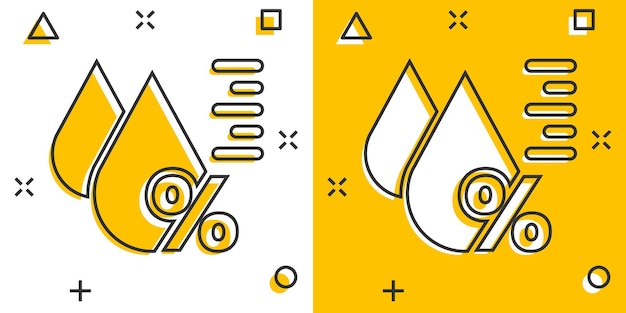 Ikona Wilgotności W Stylu Komiksowym Klimat Wektor Ilustracja Kreskówka Na Białym Tle Na Białym Tle Prognoza Temperatury Koncepcja Biznesowa Efekt Rozchlapania