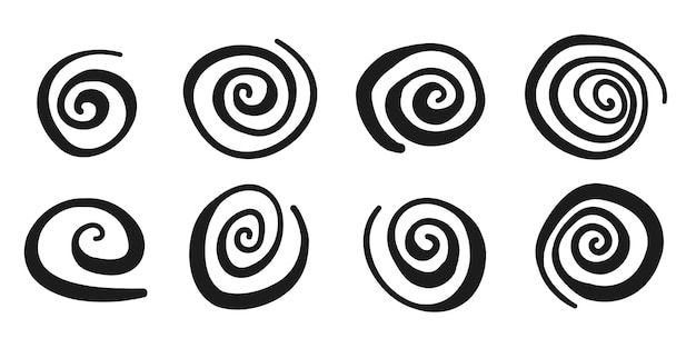 Ikona wirująca w stylu ręcznie narysowanym Ręcznie wykonana ilustracja wektorowa na odizolowanym tle Koncepcja biznesowa znaku spiralnego