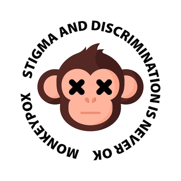 Plik wektorowy ikona wirusa ospy małp stygmatyzacja i dyskryminacja nigdy nie są w porządku nowe przypadki epidemii w europie i usa