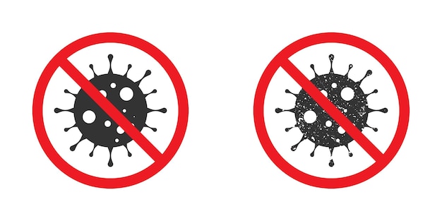 Ikona Wirusa Z Czerwonym Znakiem Zakazu Zatrzymaj Ikonę Wirusa Ilustracja Wektora