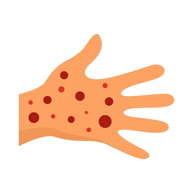 Plik wektorowy ikona wirusa zika ludzkiej dłoni płaska ilustracja ikony wektora wirusa zika ludzkiej dłoni do projektowania stron internetowych