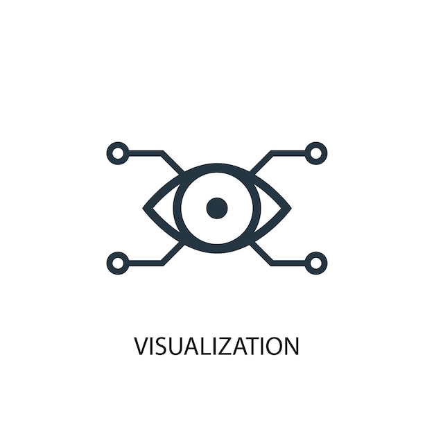 Ikona wizualizacji. Prosta ilustracja elementu. Projekt symbolu koncepcyjnego wizualizacji z kolekcji rzeczywistości rozszerzonej. Może być używany w sieci i na urządzeniach mobilnych.