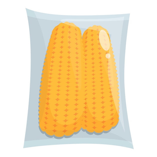 Plik wektorowy ikona worka próżniowego kukurydzianego wektor kreskówkowy opakowanie żywności folia zamka błyskawicznego
