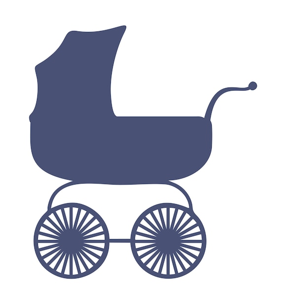 Ikona Wózka Noworodka Sylwetka Wózka Dziecięcego Symbol Narodzin Dziecka, Opieka Matczyna