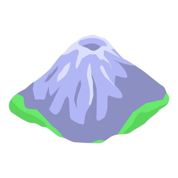 Plik wektorowy ikona wulkanu izometryczna ikona wektora wulkanu do projektowania stron internetowych izolowana na białym tle