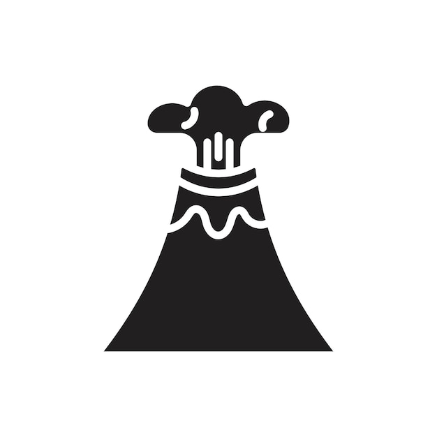 Ikona wulkanu Line Art Logo zestaw