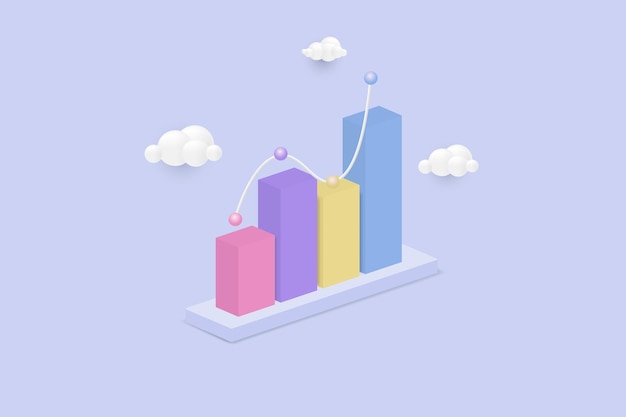 Ikona Wykresu 3d Koncepcja Kreatywnego Rozwiązania Ilustracja Wektorowa 3d