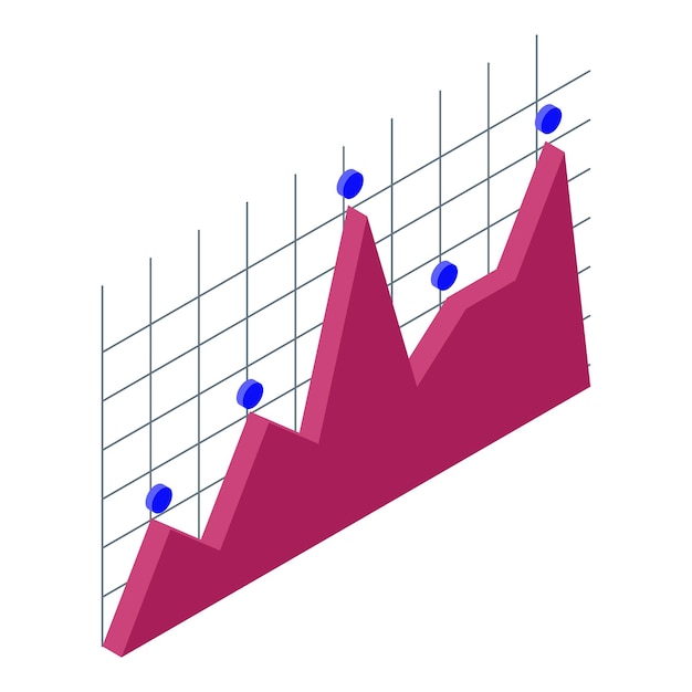 Plik wektorowy ikona wykresu biznesowego ryzyka izometryczna ikona wektora wykresu biznesowego ryzyka do projektowania stron internetowych izolowana na białym tle