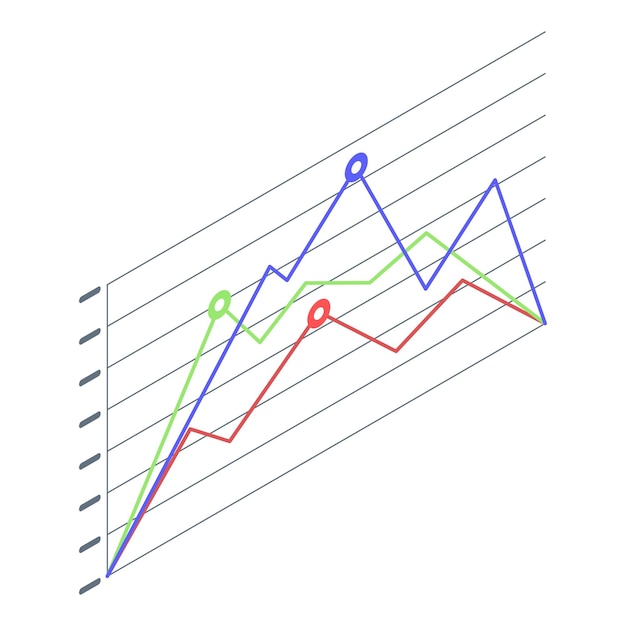 Ikona Wykresu Dochodów Izometryczna Ikona Wektora Wykresu Dochodów Do Projektowania Stron Internetowych Izolowana Na Białym Tle