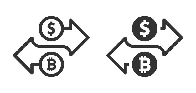 Ikona Wymiany Dolarów Bitcoin Ilustracja Wektorowa