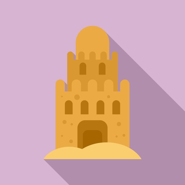 Plik wektorowy ikona zamku z piasku na plaży płaska ilustracja ikony wektora zamku z piasku na plaży do projektowania stron internetowych