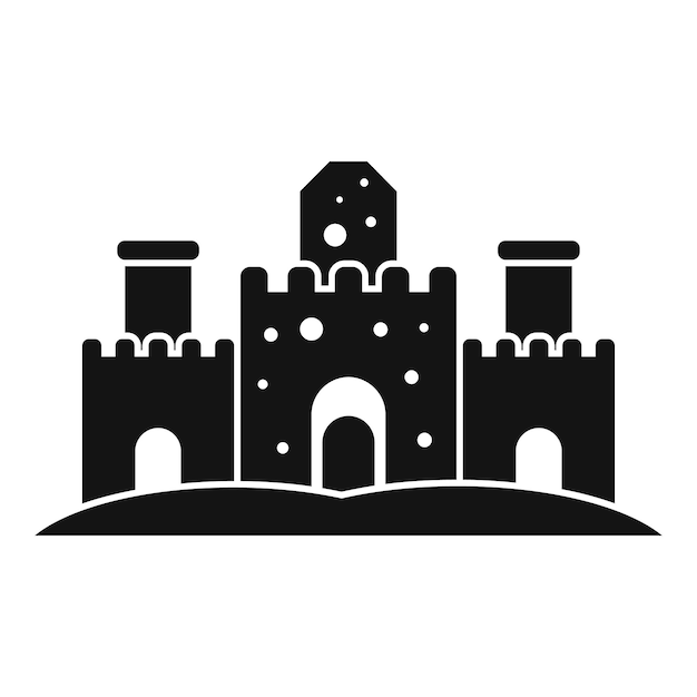 Ikona zamku z piasku Prosta ilustracja ikony wektora zamku z piasku do projektowania stron internetowych izolowana na białym tle