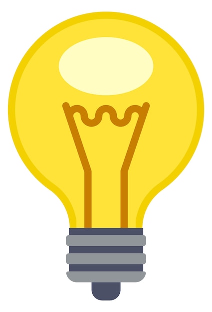 Ikona żarówki Żółte światło elektryczne Ikona lampy
