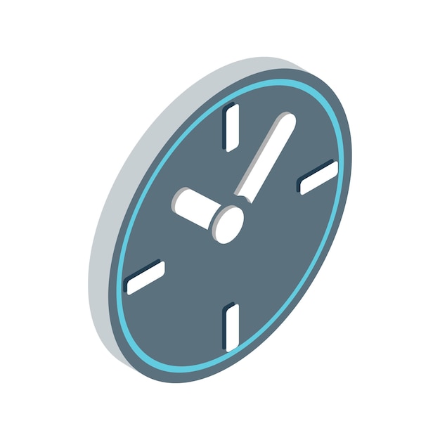 Plik wektorowy ikona zegara ściennego w izometrycznym stylu 3d na białym tle
