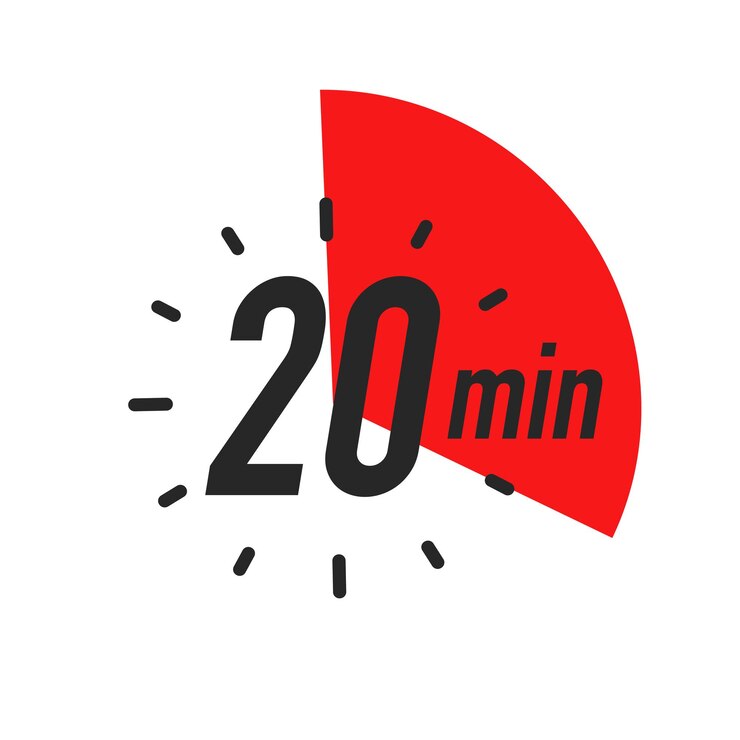 Wektor ikona zegarka 20 minut wektor czarny kolor